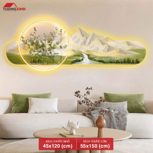Tranh tráng gương đèn LED, Phong Cảnh Nghệ Thuật LD25