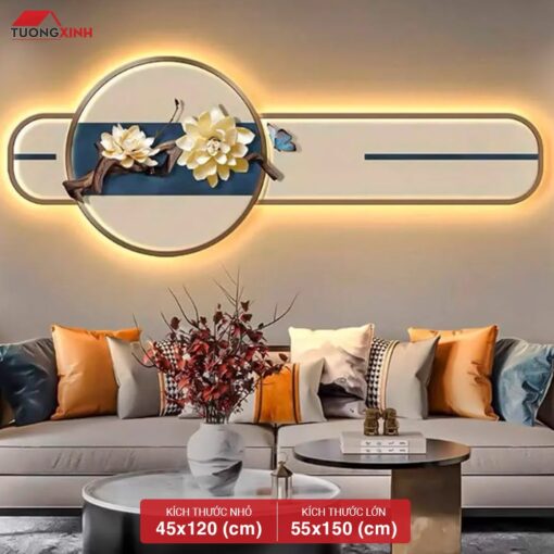 Tranh tráng gương đèn LED, Hoa Nghệ Thuật LD26