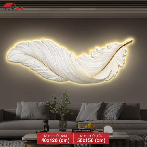 Tranh tráng gương đèn LED, Lông Vũ Nghệ Thuật LD12