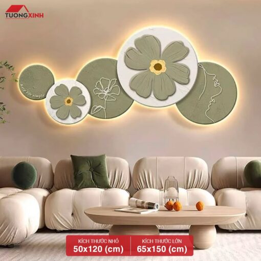 Tranh tráng gương đèn LED, Hoa Nghệ Thuật LD05