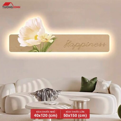 Tranh tráng gương đèn LED, Hoa Nghệ Thuật LD18