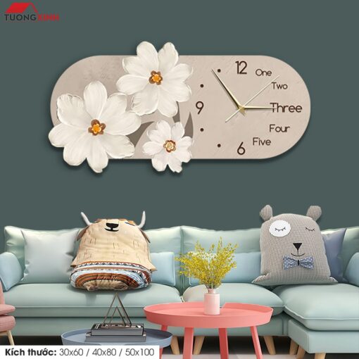 Đồng hồ treo tường trang trí Hoa Nghệ Thuật DG196