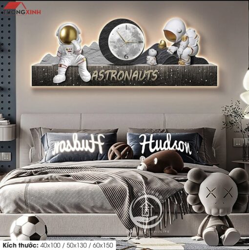 Tranh tráng gương đèn LED, Phi Hành Gia 3D LD75