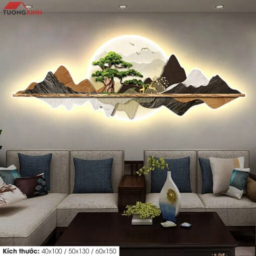 Tranh tráng gương đèn LED, Phong Cảnh Nghệ Thuật LD63
