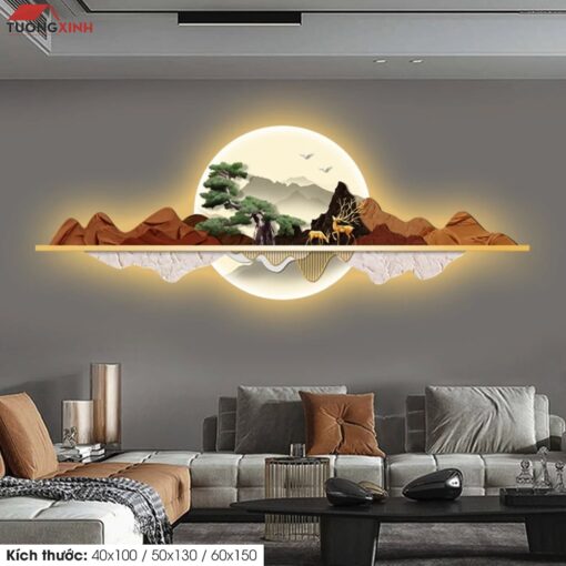 Tranh tráng gương đèn LED, Phong Cảnh Nghệ Thuật LD66