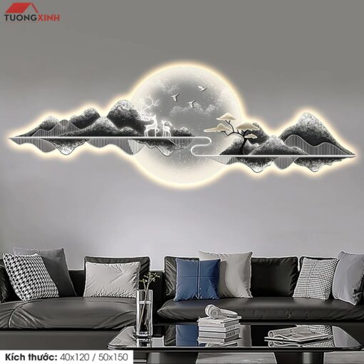 Tranh tráng gương đèn LED, Phong Cảnh Nghệ Thuật LD88
