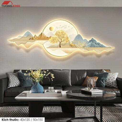 Tranh tráng gương đèn LED, Phong Cảnh Nghệ Thuật LD82