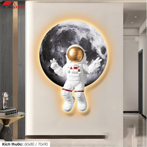 Tranh tráng gương đèn LED, Phi Hành Gia 3D LD178