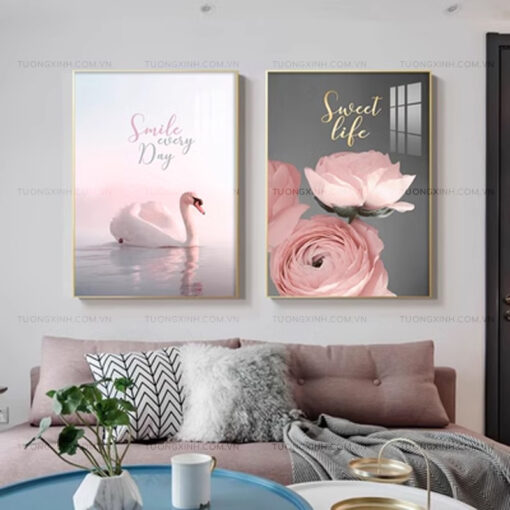 Tranh thiên nga trang trí phòng ngủ TG1793