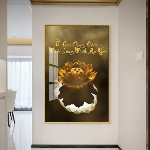 Tranh tráng gương phật giáo bông sen TG3040