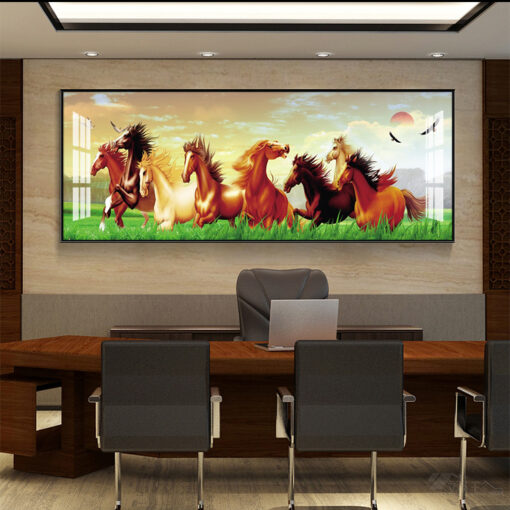 Tranh mã đáo thành công trang trí phòng khách TG2580