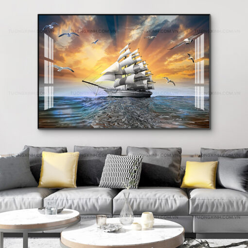 Tranh thuận buồm xuôi gió trang trí phòng khách TG2650