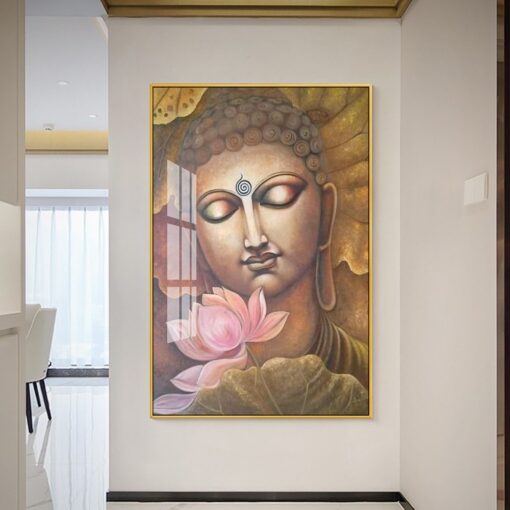 Tranh tráng gương đức phật và bông sen TG3041