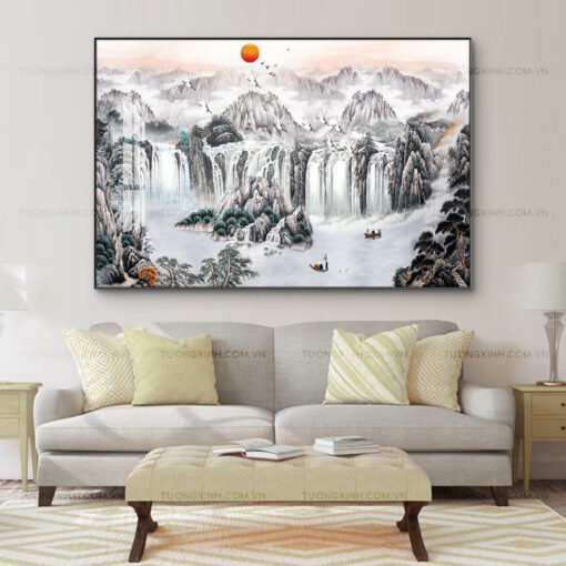 Tranh canvas sơn thủy hữu tình trang trí phòng khách TG2812S