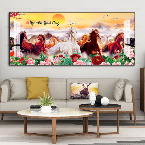 Tranh mã đáo thành công trang trí phòng khách TG2551