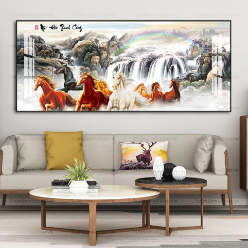 Tranh mã đáo thành công trang trí phòng khách TG2552