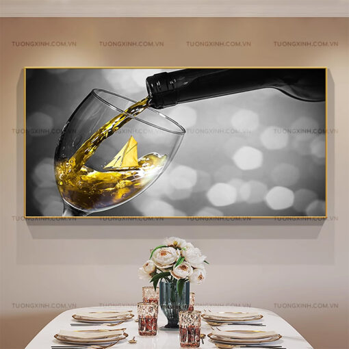 Tranh chiếc ly nghệ thuật trang trí phòng ăn TG2137