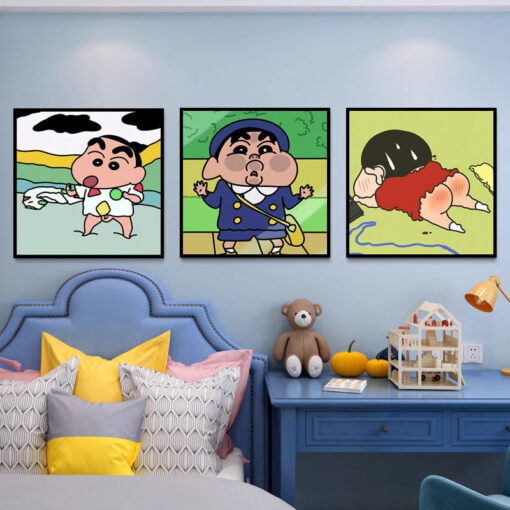 Tranh shin cậu bé bút chì trang trí phòng trẻ em TG2397