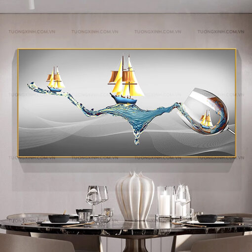 Tranh chiếc ly nghệ thuật trang trí phòng ăn TG2136