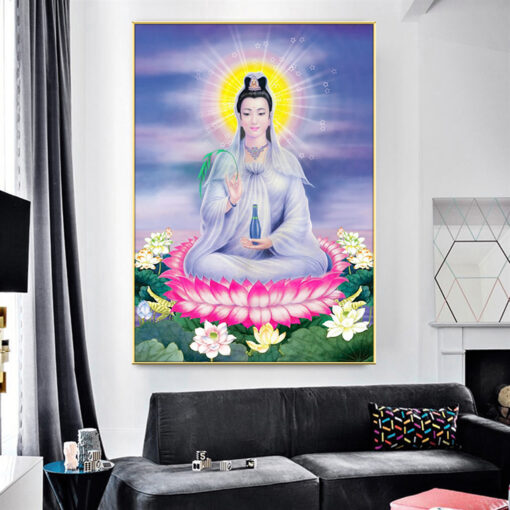 Tranh tráng gương quan âm bồ tát TG2890