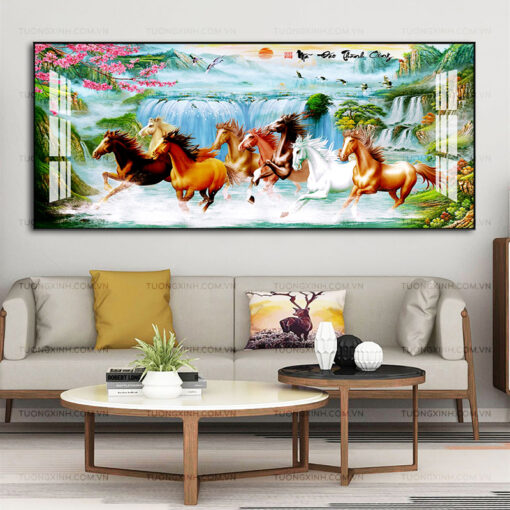 Tranh mã đáo thành công trang trí phòng khách TG2560