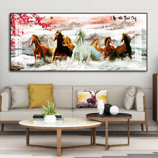 Tranh mã đáo thành công trang trí phòng khách TG2561