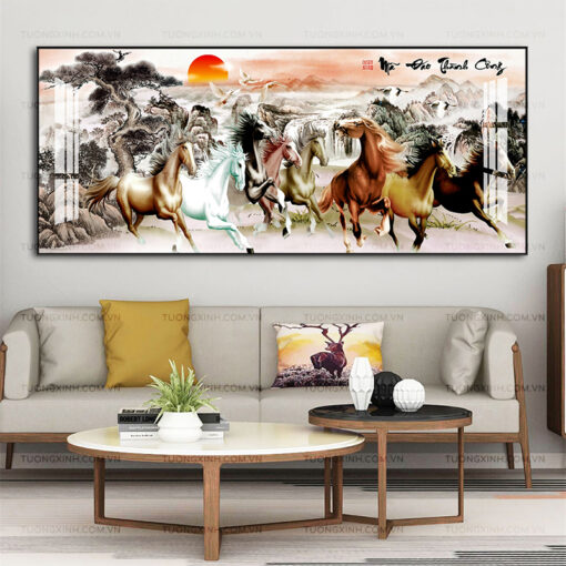 Tranh mã đáo thành công trang trí phòng khách TG2563