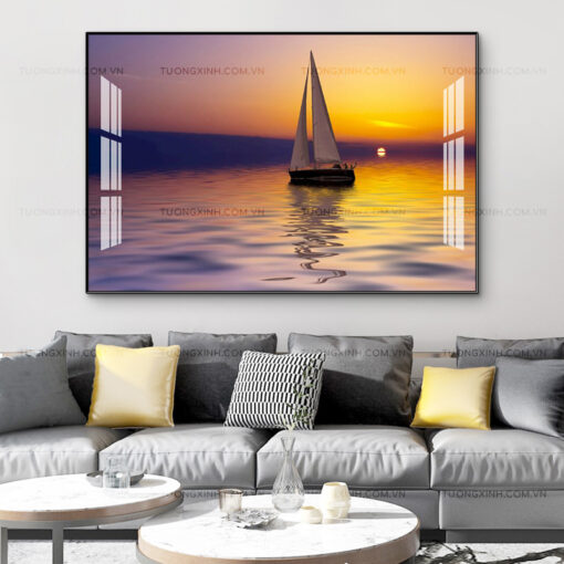 Tranh thuận buồm xuôi gió trang trí phòng khách TG2673