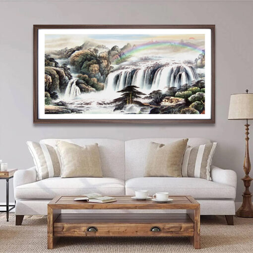 Tranh sơn dầu thác nước nghệ thuật SD554