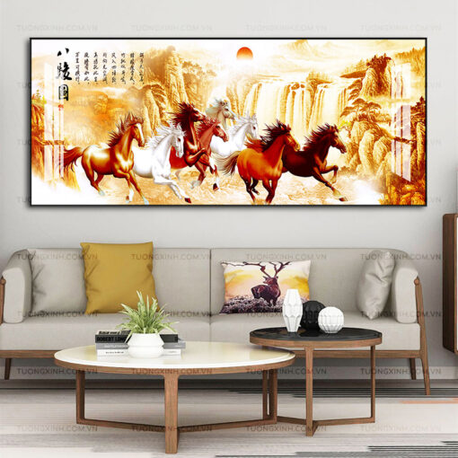 Tranh mã đáo thành công trang trí phòng khách TG2564