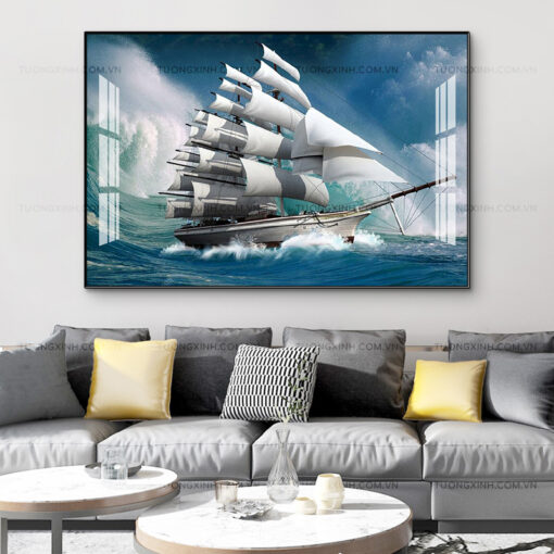 Tranh thuận buồm xuôi gió trang trí phòng khách TG2675