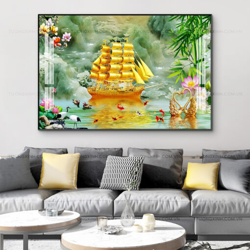 Tranh thuận buồm xuôi gió trang trí phòng khách TG2676