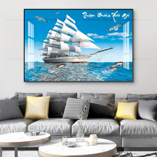 Tranh thuận buồm xuôi gió trang trí phòng khách TG2677