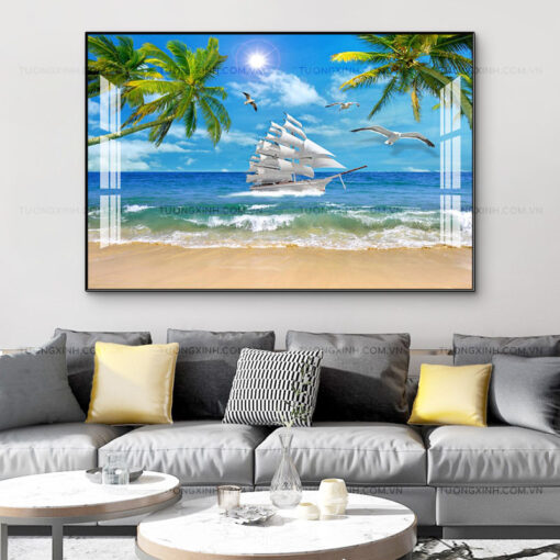 Tranh thuận buồm xuôi gió trang trí phòng khách TG2678