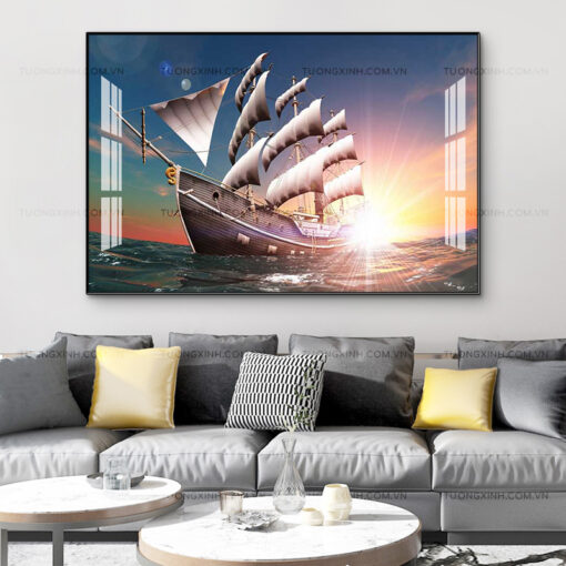 Tranh thuận buồm xuôi gió trang trí phòng khách TG2680