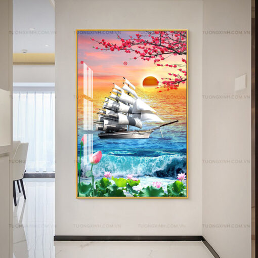 Tranh thuận buồm xuôi gió trang trí phòng khách TG2684