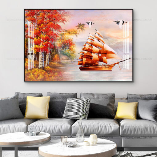 Tranh thuận buồm xuôi gió trang trí phòng khách TG2645