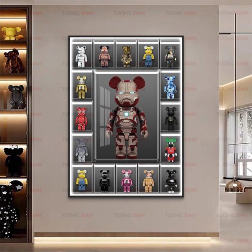 Tranh tráng gương gấu bearbrick BK40
