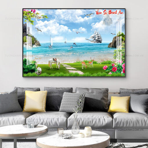 Tranh thuận buồm xuôi gió trang trí phòng khách TG2647