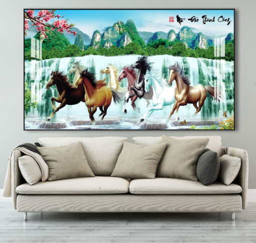 Tranh mã đáo thành công trang trí phòng khách TG2569