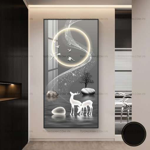 Tranh hươu nghệ thuật trang trí phòng khách TG2342