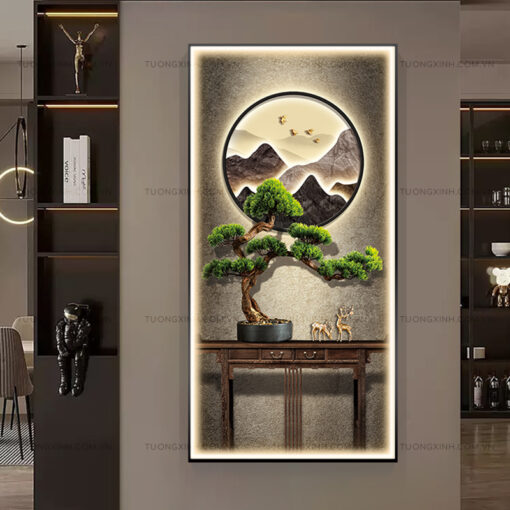 Tranh LED cây Tùng nghệ thuật trang trí phòng khách LD358