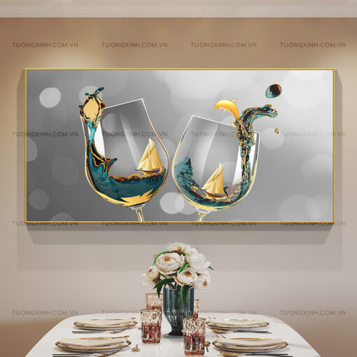 Tranh chiếc ly nghệ thuật trang trí phòng ăn TG2140