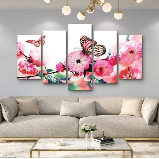 Tranh hoa đào trang trí phòng khách HL2698