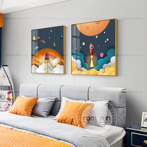 Tranh phi hành gia trang trí phòng trẻ em TG2359