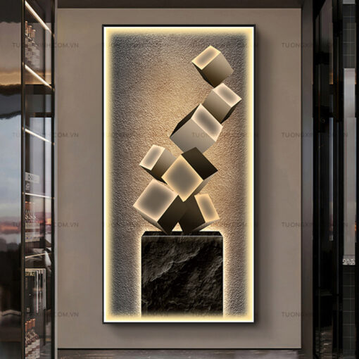 Tranh LED hình khối 3D nghệ thuật trang trí phòng khách LD371