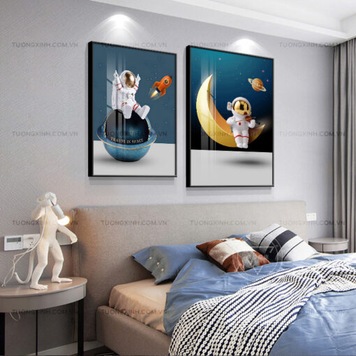 Tranh phi hành gia trang trí phòng ngủ TG2388
