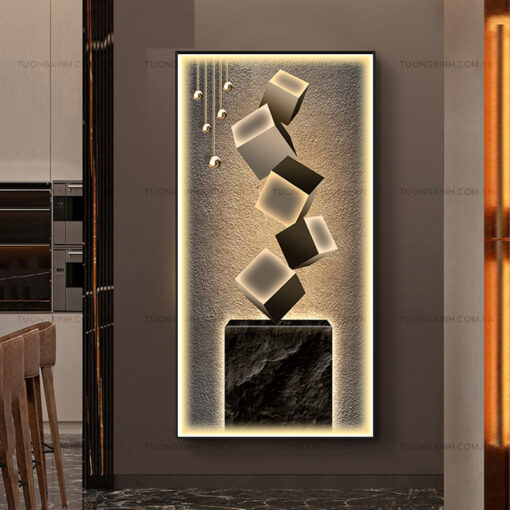 Tranh LED hình khối nghệ thuật trang trí phòng khách LD378