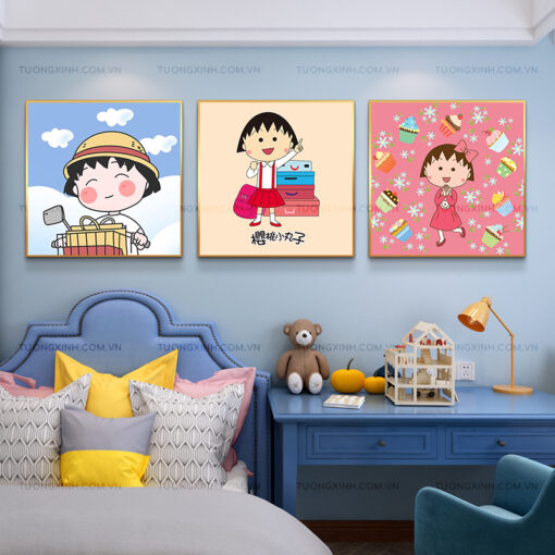 Tranh cô gái dễ thương trang trí phòng trẻ em TG2399