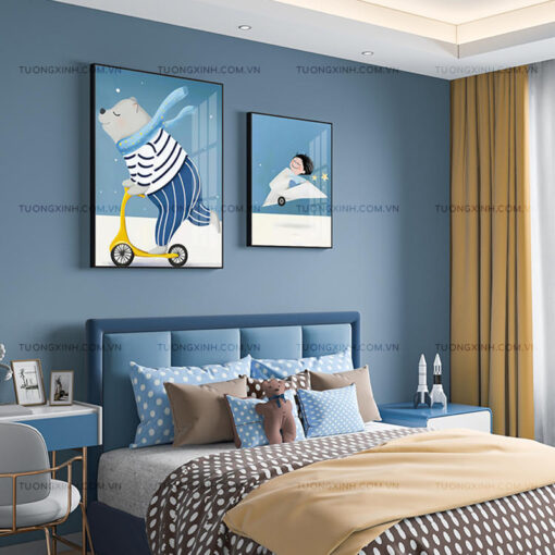 Tranh gấu ngộ nghĩnh trang trí phòng ngủ TG2047